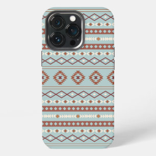 Aztec Mixed Motif Muster Rusts Cream Blue iPhone 13 Pro Hülle