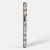 Aztec Mixed Motif Muster Rusts Cream Blue iPhone Hülle (Rechte Seite)