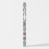 Aztec Mixed Motif Muster Rusts Cream Blue iPhone Hülle (Linke Seite)