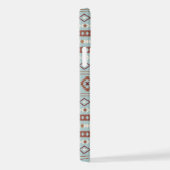Aztec Mixed Motif Muster Rusts Cream Blue iPhone Hülle (Rechte Seite)