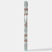 Aztec Mixed Motif Muster Rusts Cream Blue iPhone Hülle (Rechte Seite)