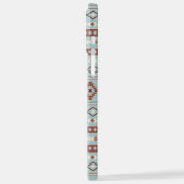 Aztec Mixed Motif Muster Rusts Cream Blue iPhone Hülle (Linke Seite)