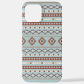 Aztec Mixed Motif Muster Rusts Cream Blue iPhone Hülle (Rückseite)