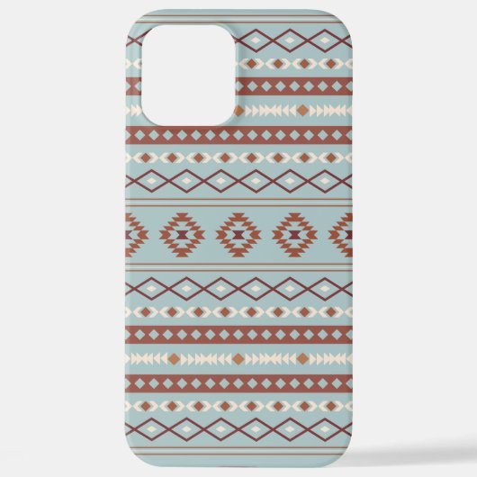 Aztec Mixed Motif Muster Rusts Cream Blue iPhone Hülle (Rückseite)