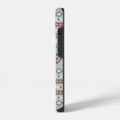Aztec Mixed Motif Muster Rusts Cream Blue iPhone Hülle (Linke Seite)