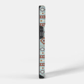 Aztec Mixed Motif Muster Rusts Cream Blue iPhone Hülle (Rechte Seite)