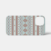Aztec Mixed Motif Muster Rusts Cream Blue iPhone Hülle (Rückseite (Horizontal))