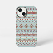 Aztec Mixed Motif Muster Rusts Cream Blue iPhone Hülle (Rückseite)