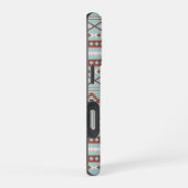 Aztec Mixed Motif Muster Rusts Cream Blue iPhone Hülle (Rechte Seite)