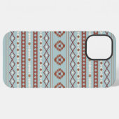 Aztec Mixed Motif Muster Rusts Cream Blue iPhone Hülle (Rückseite (Horizontal))