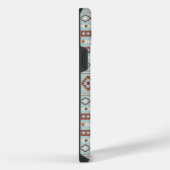Aztec Mixed Motif Muster Rusts Cream Blue iPhone Hülle (Rechte Seite)