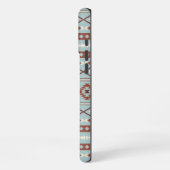 Aztec Mixed Motif Muster Rusts Cream Blue iPhone Hülle (Linke Seite)