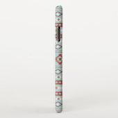 Aztec Mixed Motif Muster Rusts Cream Blue iPhone Hülle (Rechte Seite)