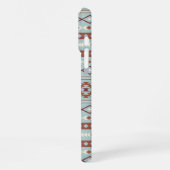 Aztec Mixed Motif Muster Rusts Cream Blue iPhone Hülle (Linke Seite)