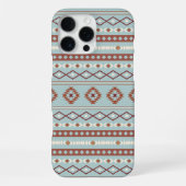 Aztec Mixed Motif Muster Rusts Cream Blue iPhone Hülle (Rückseite)