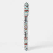 Aztec Mixed Motif Muster Rusts Cream Blue iPhone Hülle (Rechte Seite)
