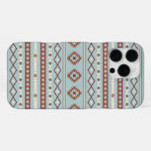 Aztec Mixed Motif Muster Rusts Cream Blue iPhone Hülle (Rückseite (Horizontal))