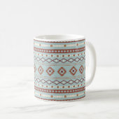 Aztec Mixed Motif Muster Rusts Cream Blue Kaffeetasse (VorderseiteRechts)