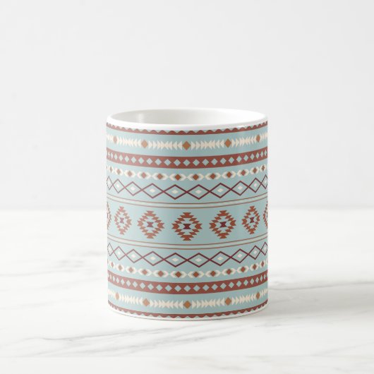 Aztec Mixed Motif Muster Rusts Cream Blue Kaffeetasse (Mittel)