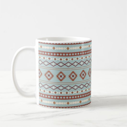 Aztec Mixed Motif Muster Rusts Cream Blue Kaffeetasse (Links)