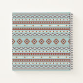 Aztec Mixed Motif Muster Rusts Cream Blue Notizblock (Rückseite)