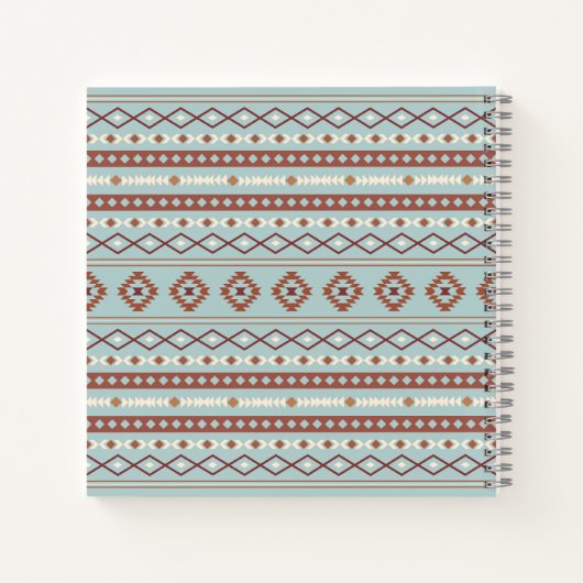 Aztec Mixed Motif Muster Rusts Cream Blue Notizblock (Rückseite)
