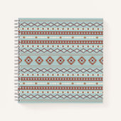 Aztec Mixed Motif Muster Rusts Cream Blue Notizblock (Vorderseite)