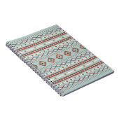 Aztec Mixed Motif Muster Rusts Cream Blue Notizblock (Rechte Seite)
