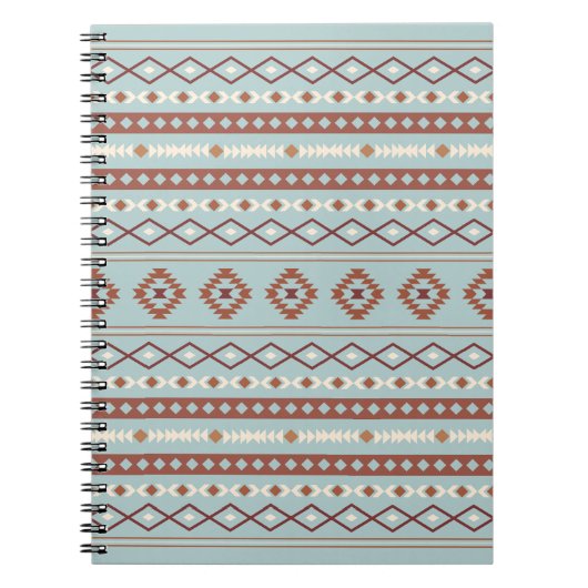 Aztec Mixed Motif Muster Rusts Cream Blue Notizblock (Vorderseite)