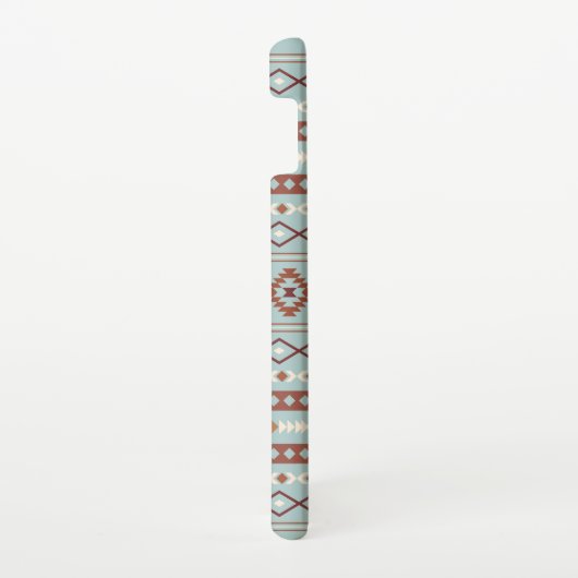Aztec Mixed Motif Muster Rusts Cream Blue Samsung Galaxy Hülle (Rechte Seite)