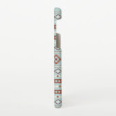 Aztec Mixed Motif Muster Rusts Cream Blue Samsung Galaxy Hülle (Linke Seite)