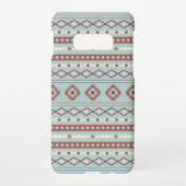 Aztec Mixed Motif Muster Rusts Cream Blue Samsung Galaxy Hülle (Rückseite)