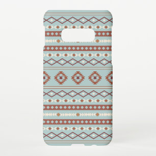 Aztec Mixed Motif Muster Rusts Cream Blue Samsung Galaxy S10E Hülle