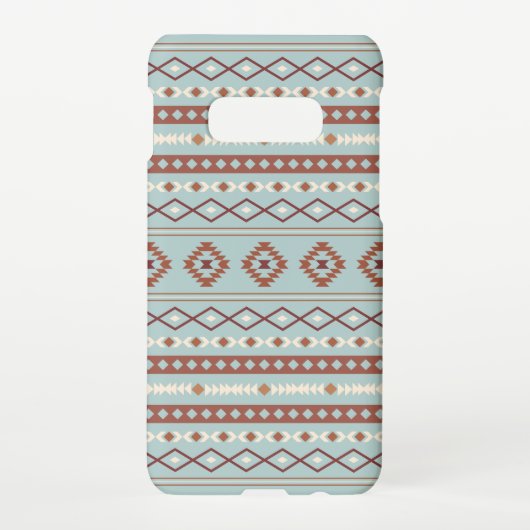 Aztec Mixed Motif Muster Rusts Cream Blue Samsung Galaxy Hülle (Rückseite)