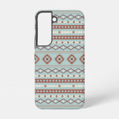Aztec Mixed Motif Muster Rusts Cream Blue Samsung Galaxy Hülle (Rückseite)