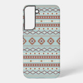 Aztec Mixed Motif Muster Rusts Cream Blue Samsung Galaxy Hülle (Rückseite)