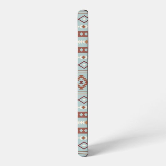 Aztec Mixed Motif Muster Rusts Cream Blue Samsung Galaxy Hülle (Linke Seite)