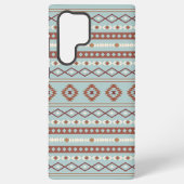 Aztec Mixed Motif Muster Rusts Cream Blue Samsung Galaxy Hülle (Rückseite)