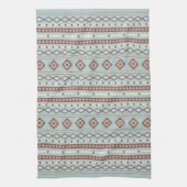 Aztec Mixed Motif Rpt Muster Rusts Cream Blue Geschirrtuch (Vertikal)