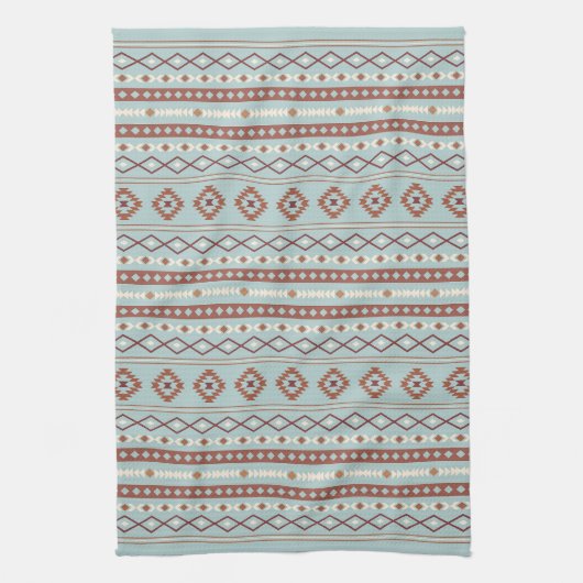 Aztec Mixed Motif Rpt Muster Rusts Cream Blue Geschirrtuch (Vertikal)