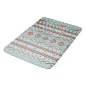 Aztec Mixed Motif V Muster Rusts Cream Blue Badematte (Schrägansicht)