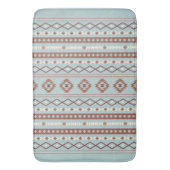 Aztec Mixed Motif V Muster Rusts Cream Blue Badematte (Vorderseite Vertikal)