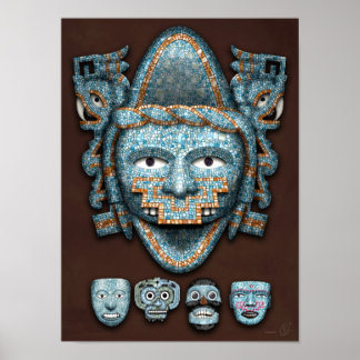 Aztec Mosaic Masken Poster