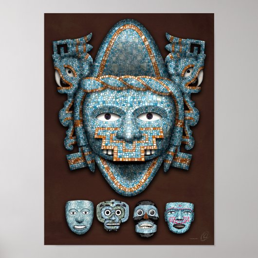 Aztec Mosaic Masken Poster (Vorne)