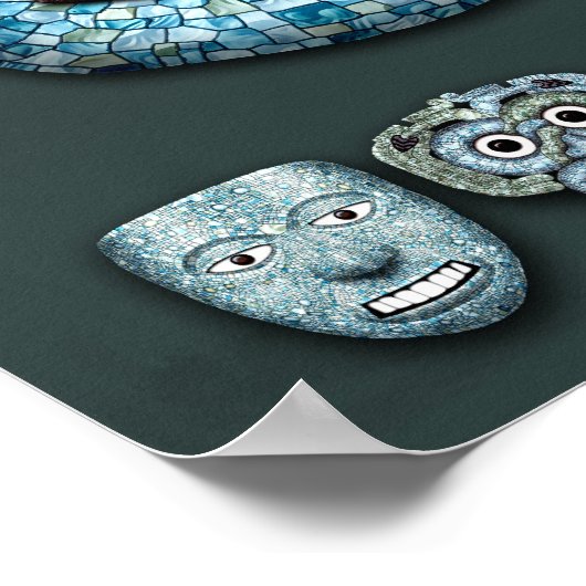 Aztec Mosaic Masken Poster (Ecke)