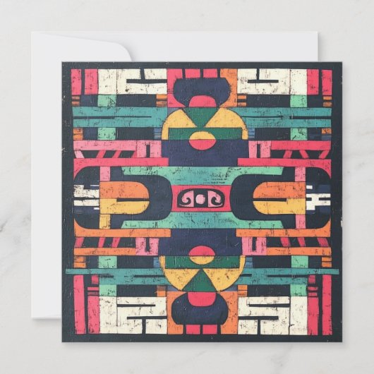 Aztec-Motiv Einladung (Vorderseite)