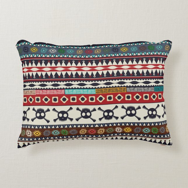 Aztec-Motiv, nahtloses Musterdesign Dekokissen (Vorderseite)