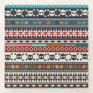 Aztec-Motiv, nahtloses Musterdesign Glasuntersetzer