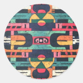 Aztec-Motiv Runder Aufkleber (Vorderseite)