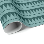 Aztec Mountains - Ocean Green on Dk Moss Green Geschenkpapier (Rolleneckpunkt)
